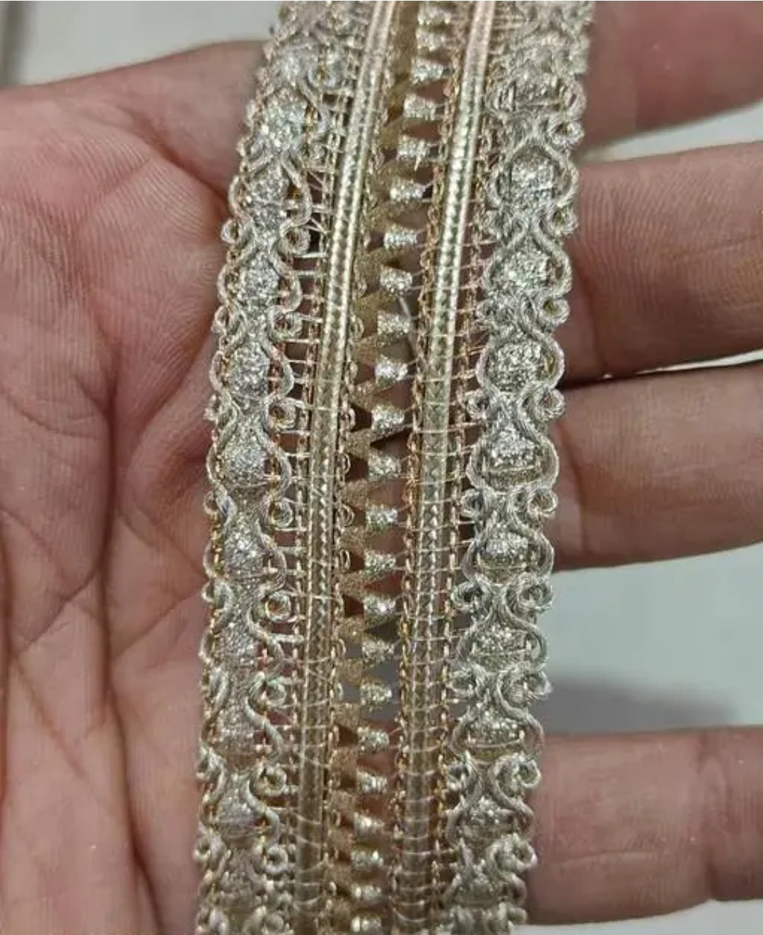 UNIQUE PATTERN WATER COLOR LACE 8.5M GOTA PATTI INDIAN WOMEN SARE SUIT LACE