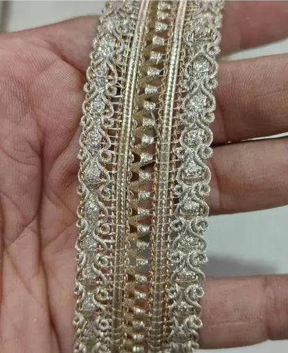 UNIQUE PATTERN WATER COLOR LACE 8.5M GOTA PATTI INDIAN WOMEN SARE SUIT LACE