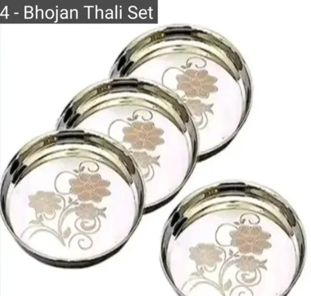 PLATE STAINLESS STEEL FOR LUNCH AND DINNER PRINTED BIG SIZE STEEL (1  pics )