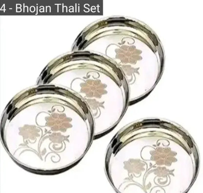 PLATE STAINLESS STEEL FOR LUNCH AND DINNER PRINTED BIG SIZE STEEL (1  pics )