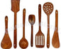 KITCHEN WOODED SERVING SPOONS UTENSILS SET