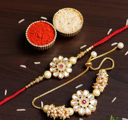 TRENDY RAKHI BHAI- BHABHI FOR FESTIVAL BEAUTIFUL HAND RAKHI BAND