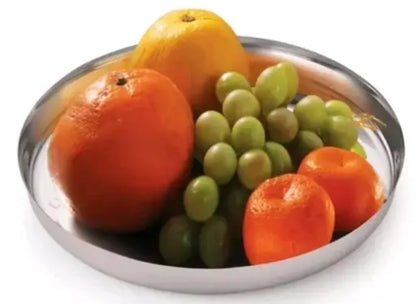 PLATE STAINLESS STEEL FOR LUNCH AND DINNER PRINTED BIG SIZE STEEL (1  pics )