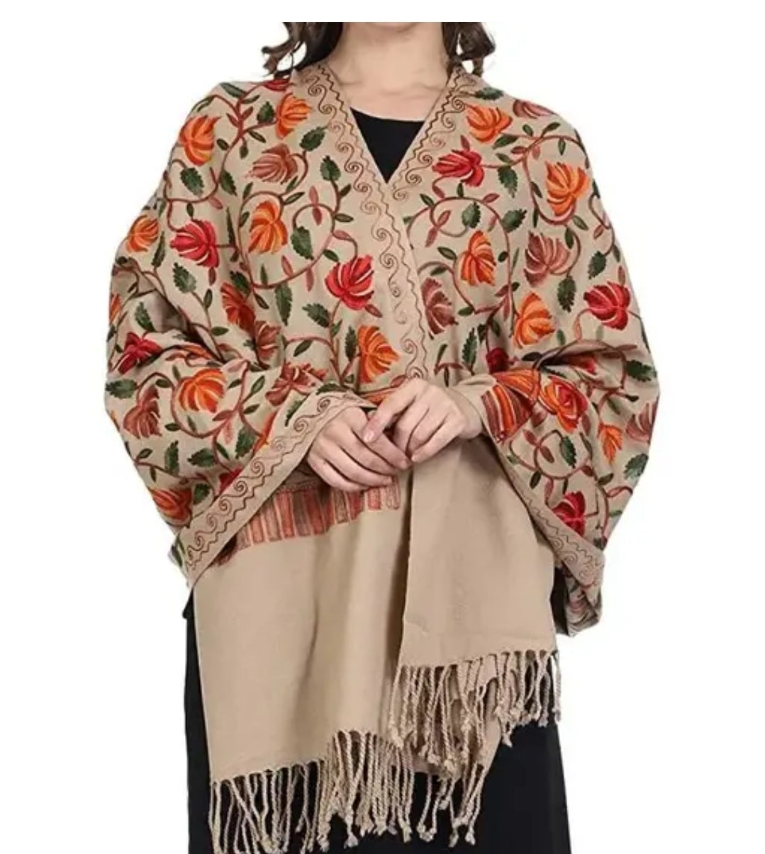 WOMEN KASHMIRI PRINTED HEAVY EMBROIDERY SHAWLS