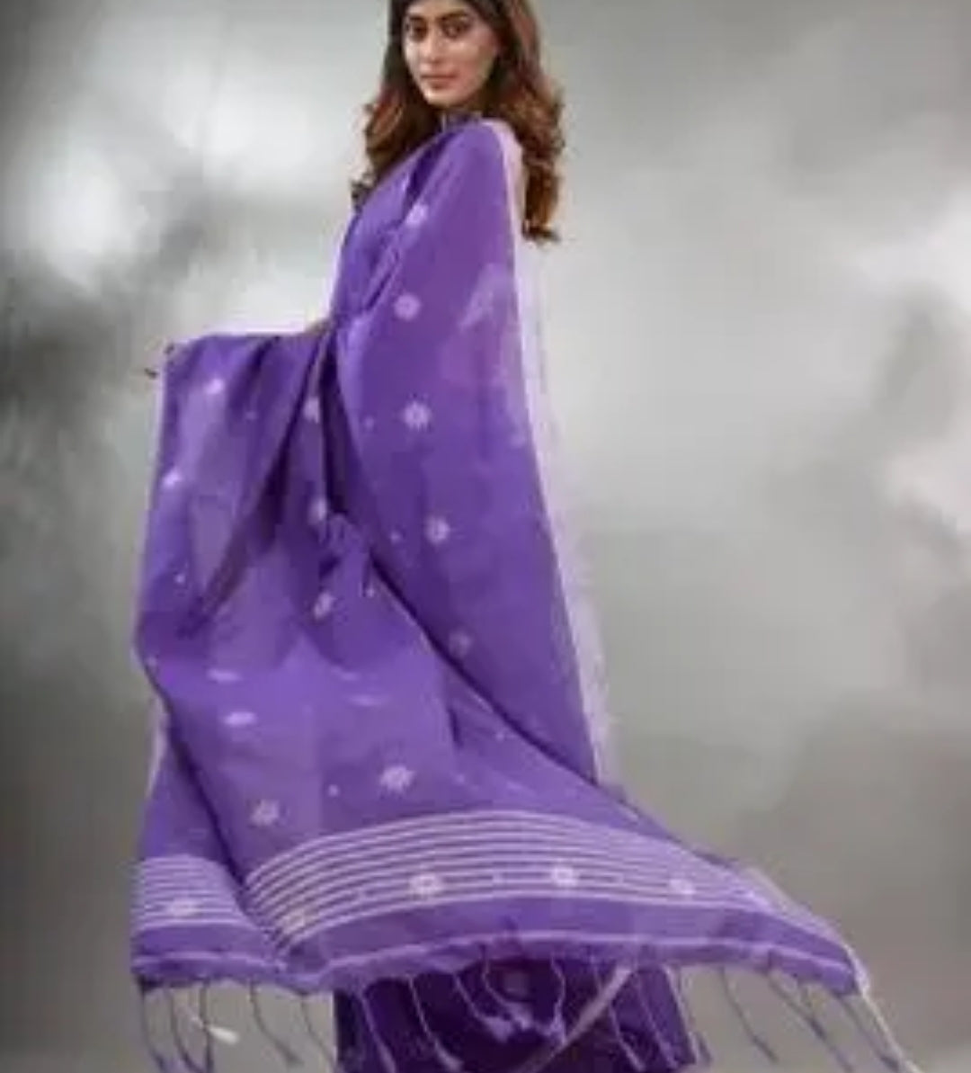 WOMEN LATEST DESIGNERS PRINTED COTTON SAREE WITH BLOUSE