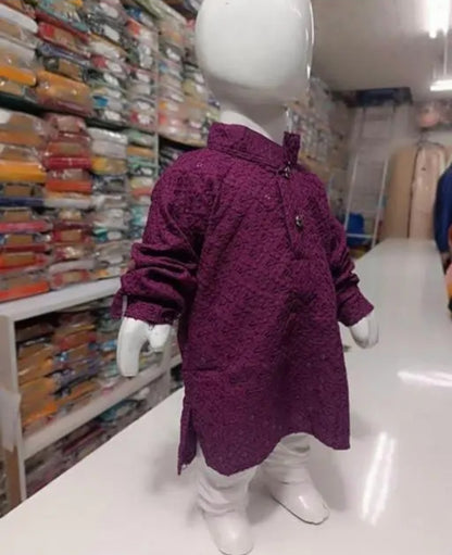 KIDS BEAUTIFUL MIRROR WORK KAURTA SET WITH PAJMA