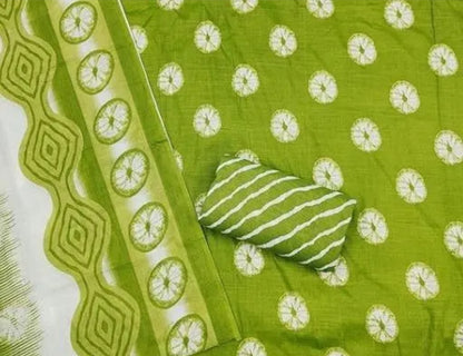 WOMEN/ GIRLS PURE COTTON PRINTED UNSTITCHED SUIT WITH LACE