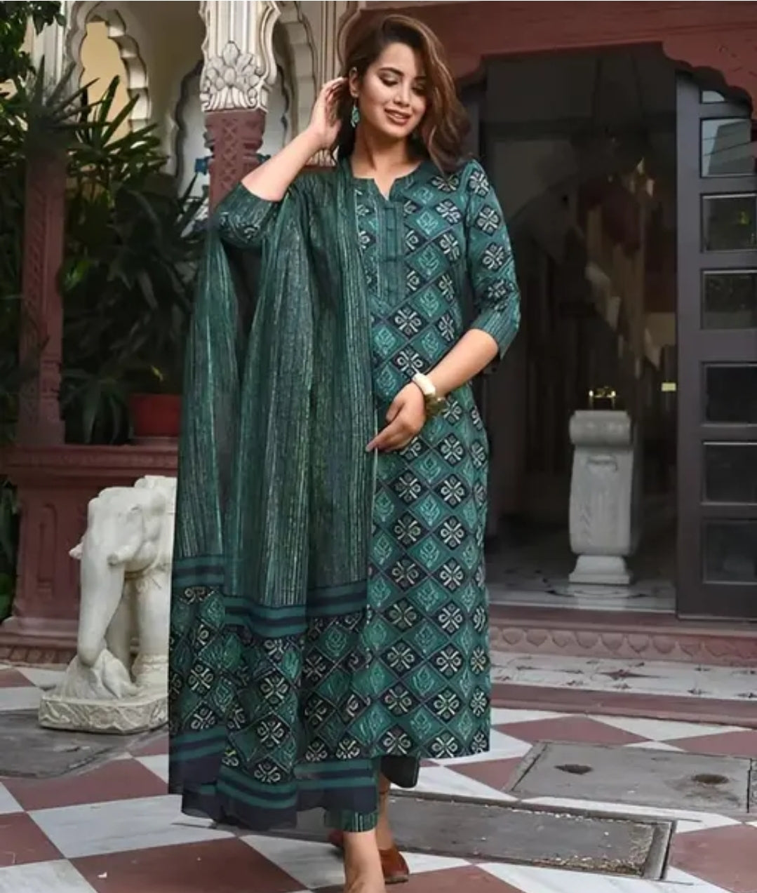 PURE COTTON KURTA SET 3 PICS SET PRINTED SUIT SET