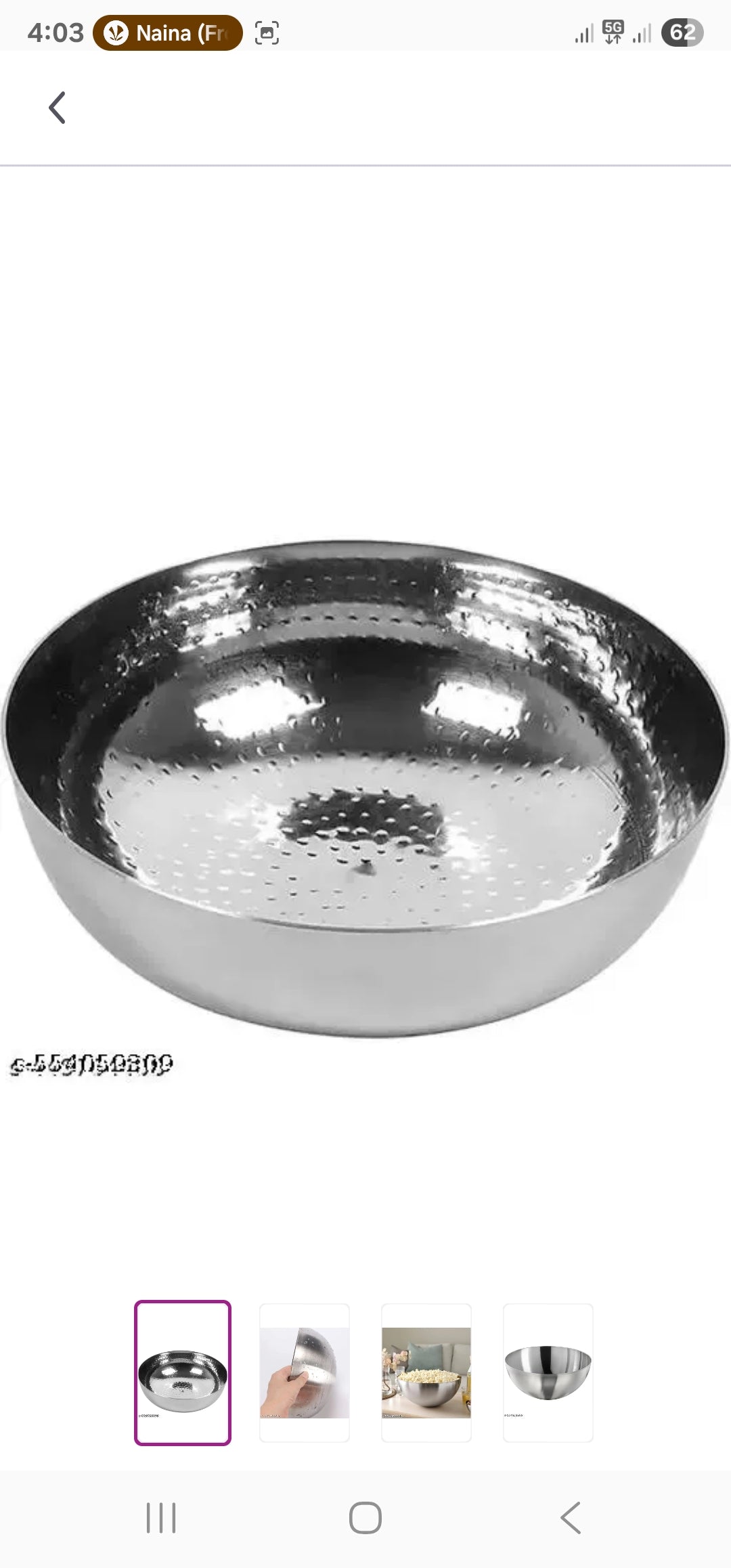 BIG SIZE PRINTED STEEL BOWL DAILY WEAR USED