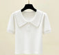 A CASUAL  BLEND RIBBED COLLAR V - NECK REGULAR WOMEN TOP