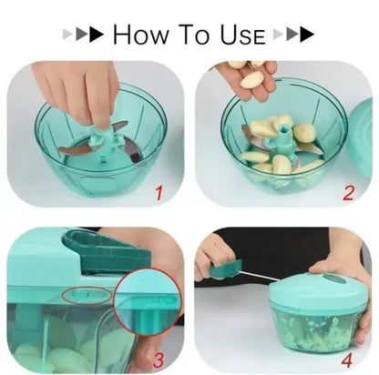 PLASTIC CHOPPER WITH BLENDS EFFORTLESSLY CHOPPING BIG SIZE PICES FOR KITCHEN