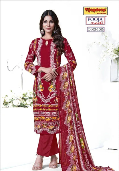 WOMEN PRINTED SILK  SUIT & DRESS MATERIAL WITH DUPATTA