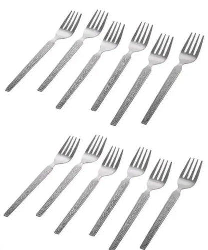 DINNER/ LUNCH 12 FORKS AND 12 SPOONS SET 24 STAINLESS STEEL