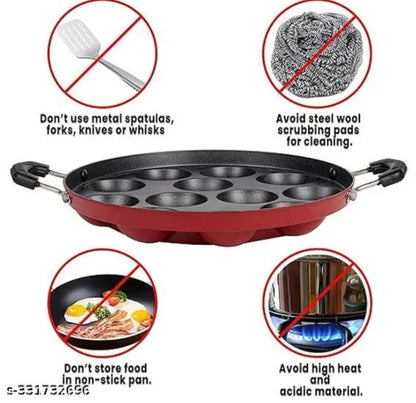 NON- STICK APPAM MAKER FOR 12 CAVITY PADDU PAN FOR KITCHEN