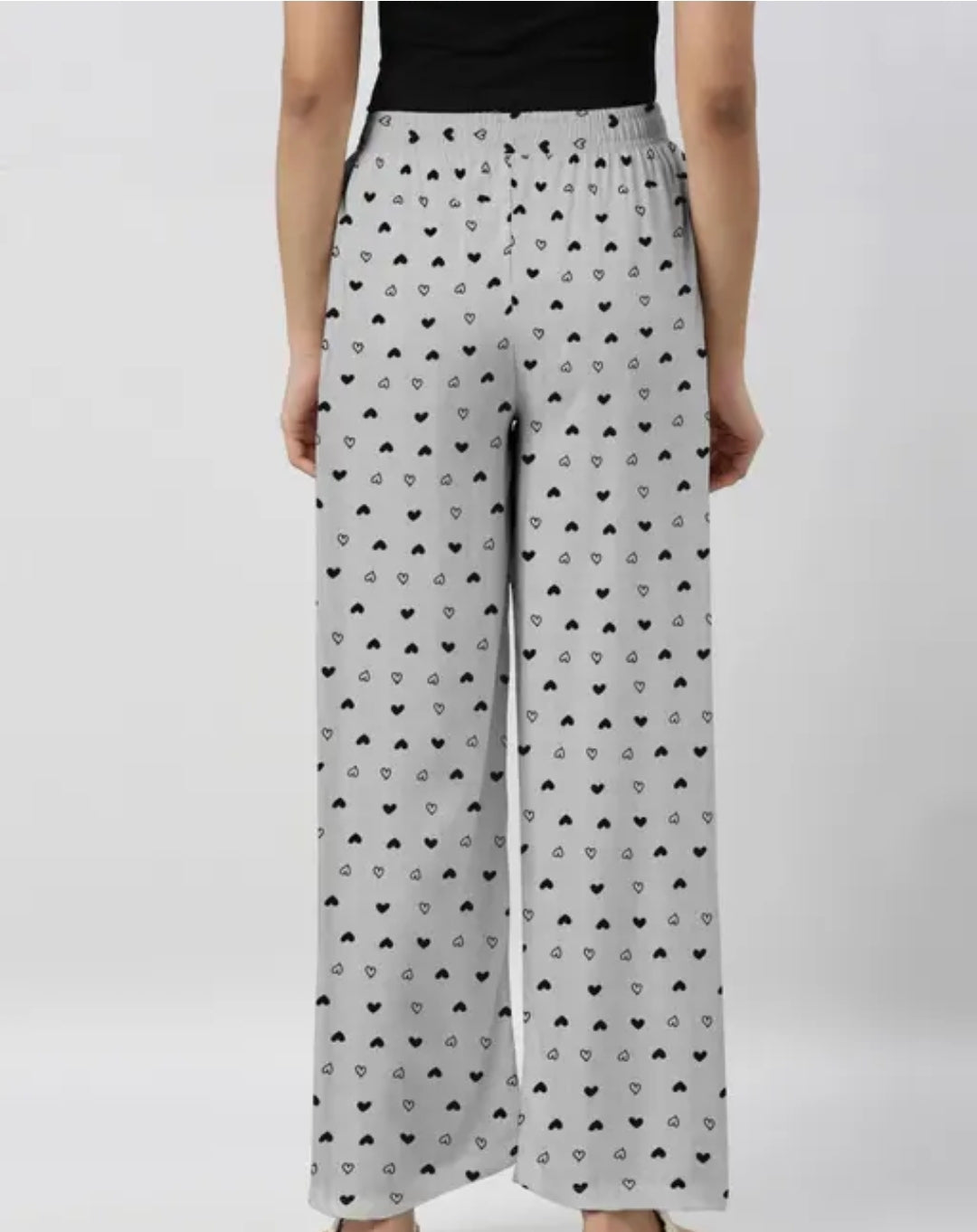 WOMEN GREY/ BABY PINK PACK OF 2 PRINTED PURE COTTON PAJMA