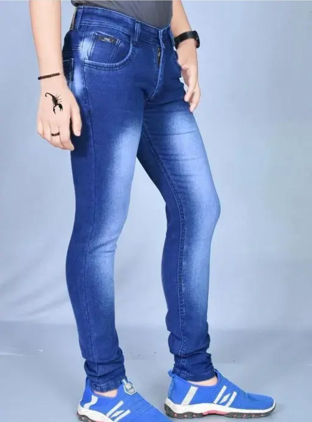 MEN'S COTTON BLEND BLUE JEANS