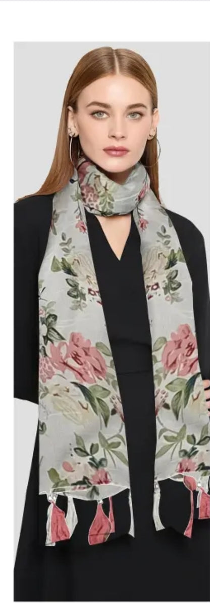 WOMEN/ GIRLS PRINTED CHIFFON STOLES PACK OF 1