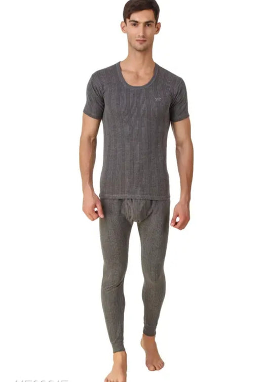 MENS WINTER WARMER ROUND NECK HALF SLEEVE CHARCOAL GREY