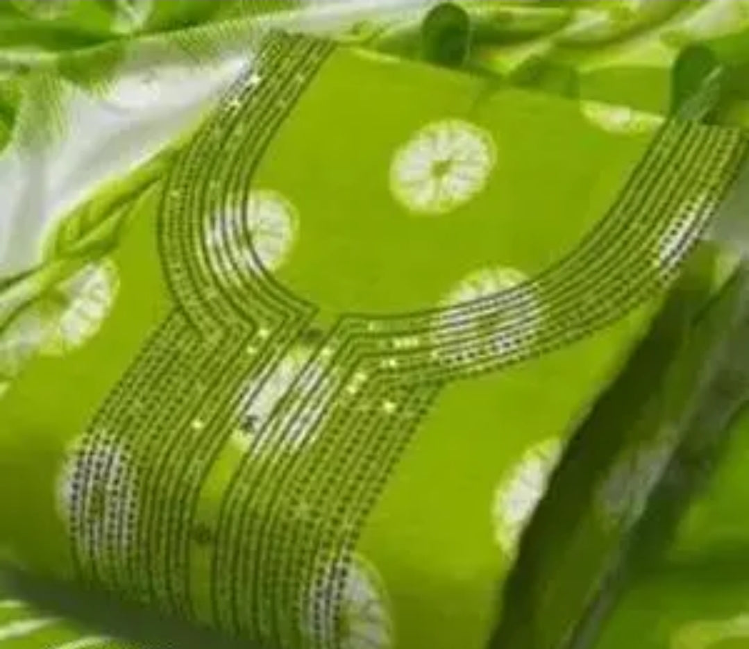 WOMEN/ GIRLS PURE COTTON PRINTED UNSTITCHED SUIT WITH LACE