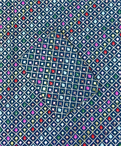 WOMEN'S HEAVY MIRROR WORK FABRIC BLOUSE AND SKRIT FABRIC