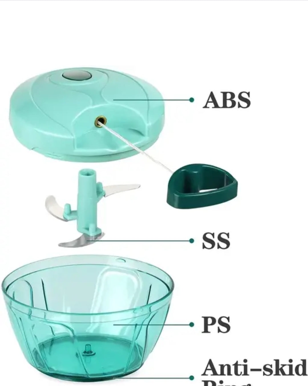 PLASTIC CHOPPER WITH BLENDS EFFORTLESSLY CHOPPING BIG SIZE PICES FOR KITCHEN