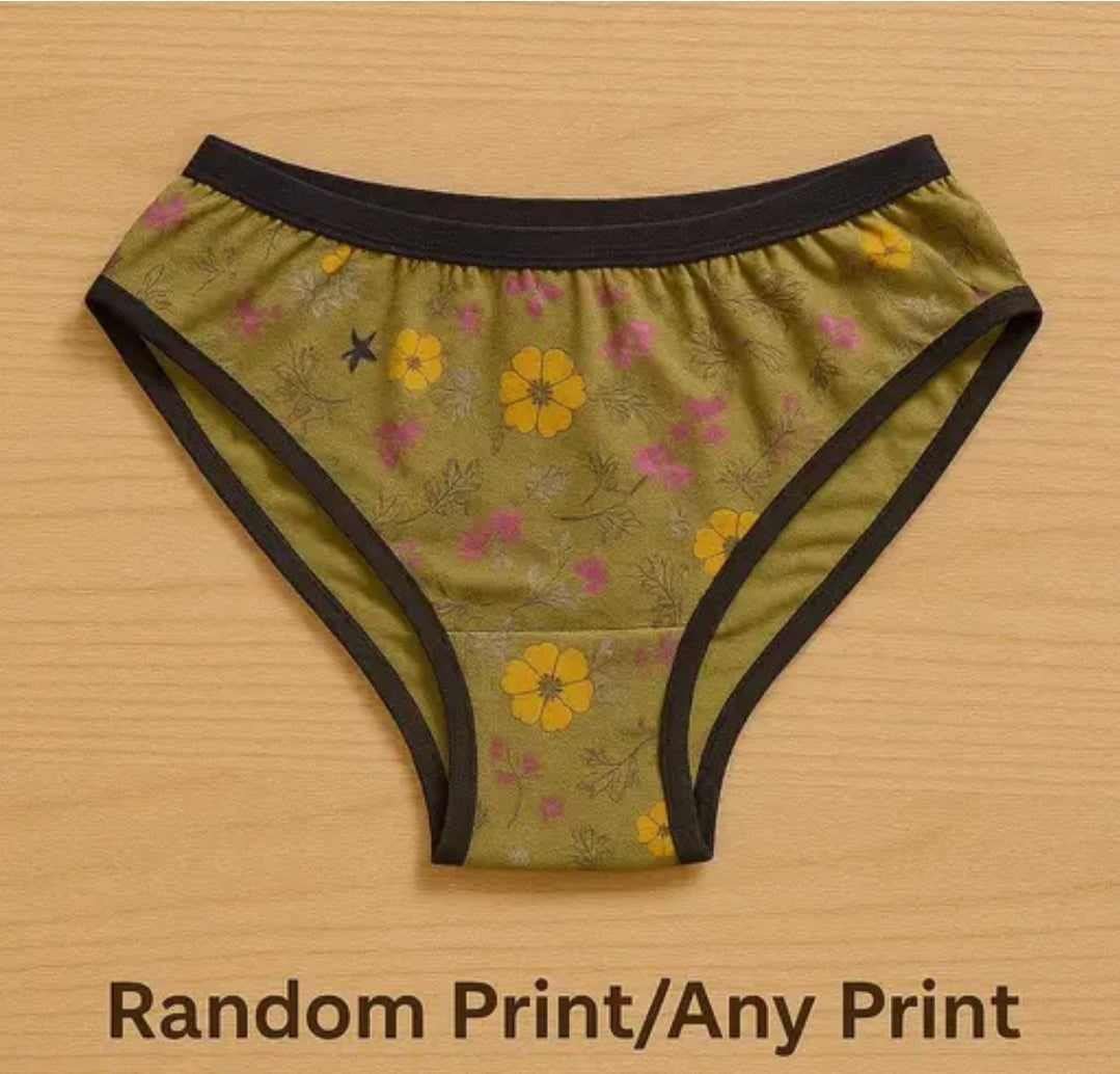 WOMEN/ GIRLS PRINTED MULTIPLE COLOURS PREMIUM PANTIES PACK OF 1