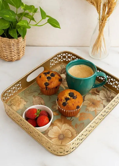 BEAUTIFUL PRINTED TRAY SET OF 2