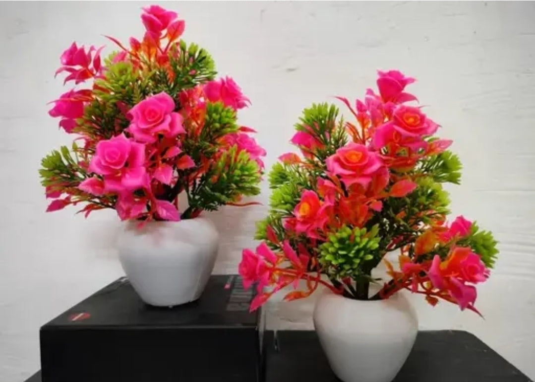 HOME DECORATIVE ARTIFICIAL FLOWERS TREE WITH POTS FOR HOME 1 PICS