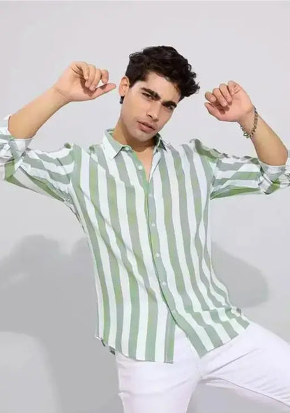 TRENDY MODER MEN SHIRTS CHEAK PRINTED REGULAR WEAR SHIRT