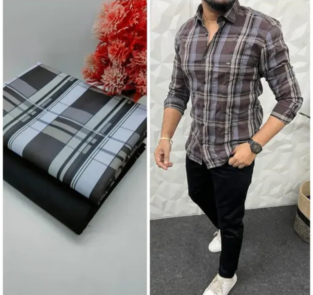 MODER MEN SHIRTS AND PANT CHEAK PRINTED REGULAR WEAR