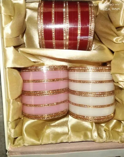 WOMEN INDIAN PLASTIC BANGLE SET  BEAUTIFUL WORK (ONE PIC )