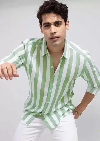 TRENDY MODER MEN SHIRTS CHEAK PRINTED REGULAR WEAR SHIRT