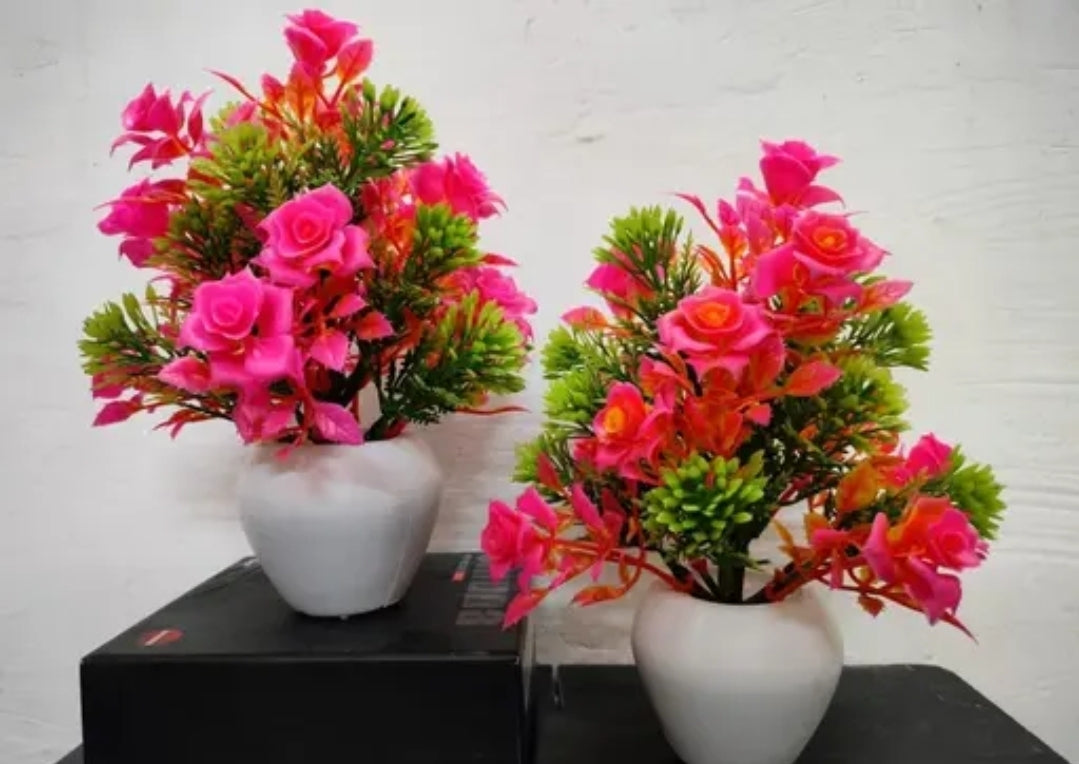 HOME DECORATIVE ARTIFICIAL FLOWERS TREE WITH POTS FOR HOME 1 PICS