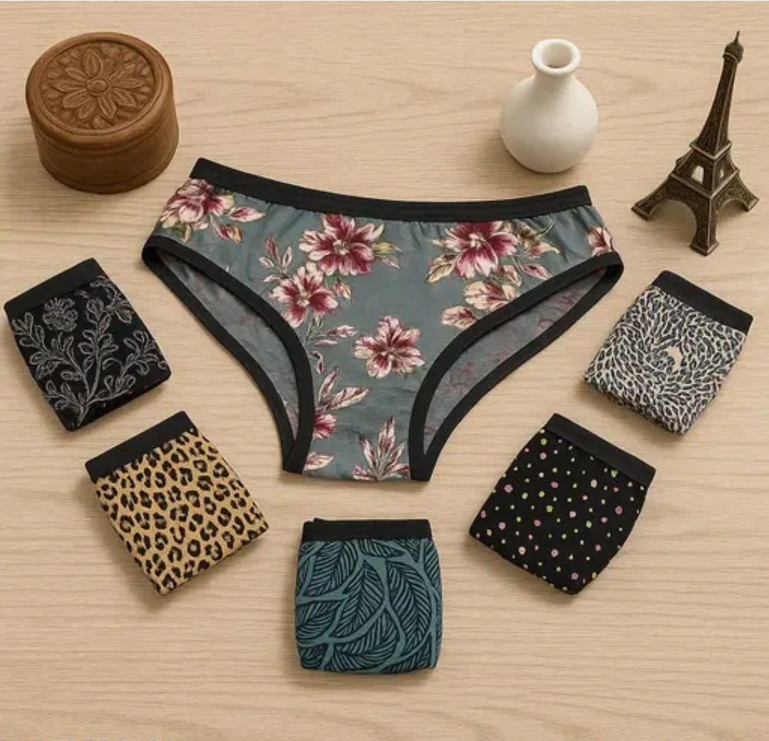 WOMEN/ GIRLS PRINTED MULTIPLE COLOURS PREMIUM PANTIES PACK OF 1