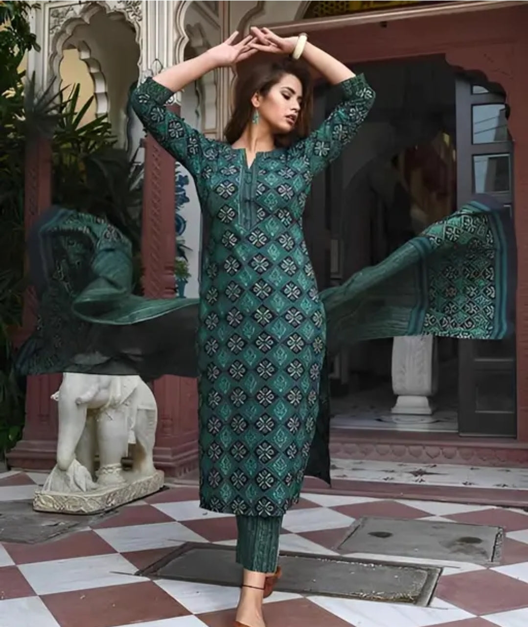 PURE COTTON KURTA SET 3 PICS SET PRINTED SUIT SET
