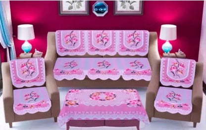 COTTON FLORAL PRINTRD SOFA COVER SET OF 7 PICS